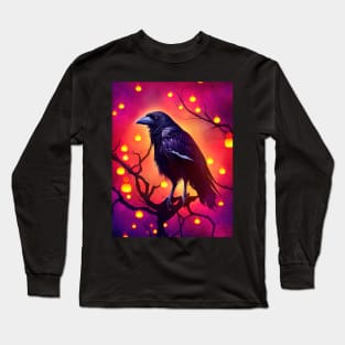 Crow halloween pumpkin Long Sleeve T-Shirt
